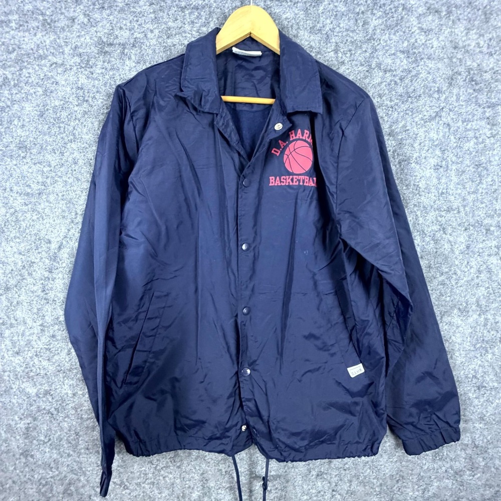 Pro Club Huskies D.A. Harman Basketball Windbreaker Jacket Men M Navy Snap Front
